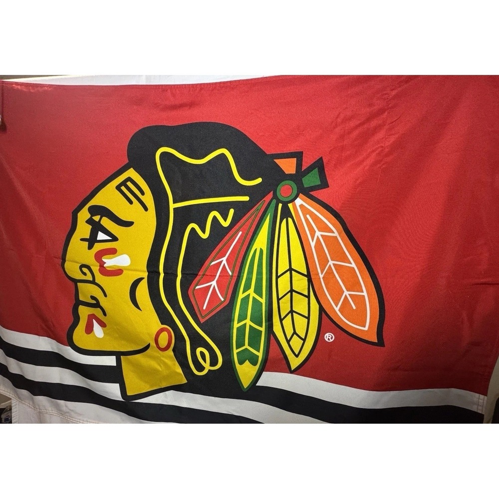 Chicago Blackhawks NHL Flag Large 3x5 Double Sided Heavy Duty Indoor Outdoor Red